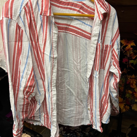 Maurices Tops - Maurices Red and White Striped Shirt